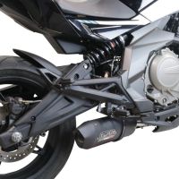 Scarico GPR compatibile con  Cf Moto 650 Mt 2021-2024, Furore Nero, Terminale di scarico Racing, con raccordo specifico e db killer estraibile