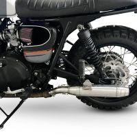 Scarico GPR compatibile con  Triumph BONNEVILLE T100 2001-2014, Deeptone Inox, Coppia di terminali di scarico omologati, forniti con db killer removibile, catalizzatori e raccordi specifici