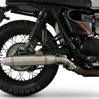 Scarico GPR compatibile con  Triumph BONNEVILLE T100 2001-2014, Deeptone Inox, Coppia di terminali di scarico omologati, forniti con db killer removibile, catalizzatori e raccordi specifici