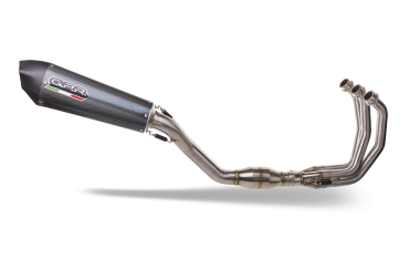 GPR exhaust compatible with  Yamaha Tracer 9 GT 2021-2024, GP Evo4 Poppy, Homologated legal full system exhaust, including removable db killer and catalyst 