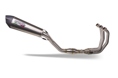 GPR exhaust compatible with  Yamaha Tracer 9 2021-2024, GP Evo4 Titanium, Homologated legal full system exhaust, including removable db killer and catalyst 