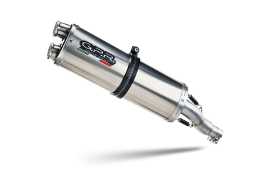 GPR exhaust compatible with  Benelli Trk 702  2023-2024, Dual Inox, Homologated legal slip-on exhaust including removable db killer and link pipe 