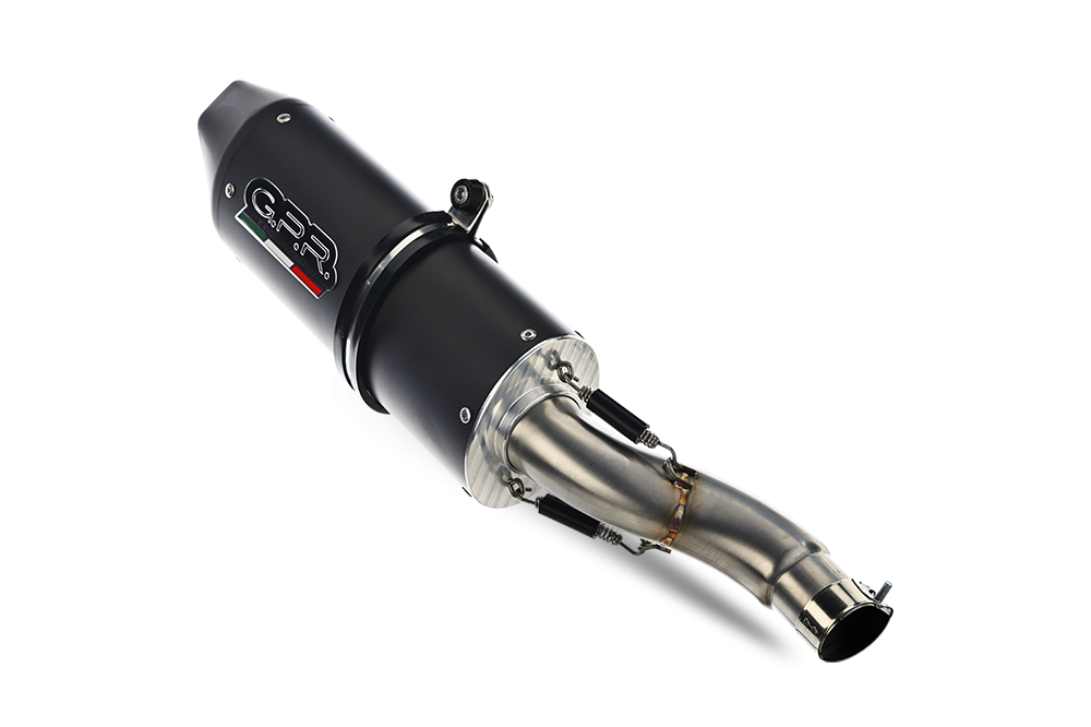 GPR exhaust compatible with  Triumph Sprint ST 955 1999-2004, Furore Nero, Homologated legal slip-on exhaust including removable db killer and link pipe 