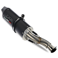 GPR exhaust compatible with  Triumph Daytona 955 Anniversary 2002-2003, Furore Nero, Homologated legal slip-on exhaust including removable db killer and link pipe 