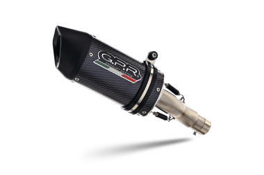 GPR exhaust compatible with  Suzuki Gsx-S 1000 F 2017-2020, Furore Evo4 Poppy, Homologated legal slip-on exhaust including removable db killer and link pipe 