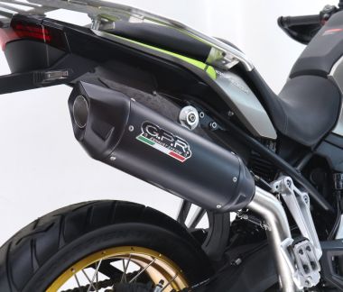 GPR exhaust compatible with  Triumph Tiger 900 GT / Pro / Rally Pro 2024-2025, Furore-X Titanio Nero, Homologated legal slip-on exhaust including removable db killer and link pipe 