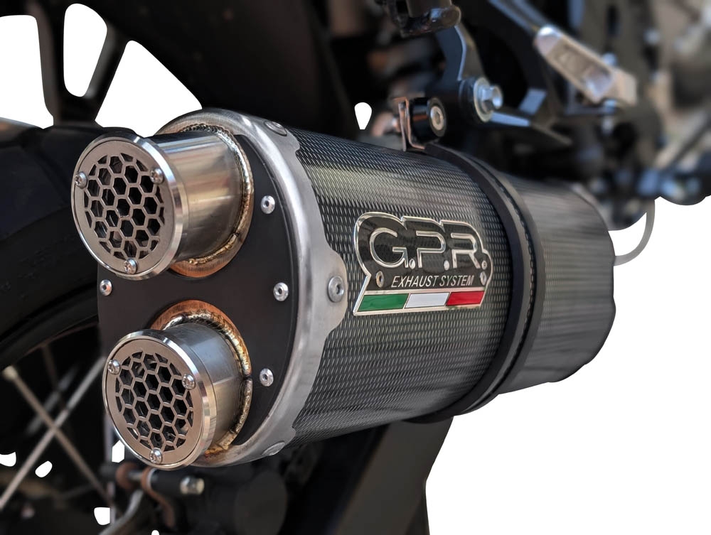 Scarico GPR compatibile con  Honda XL750 TRANSALP 750 2024-2025, Dual Poppy, Scarico omologato, silenziatore con db killer estraibile e raccordo specifico