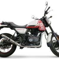 GPR exhaust compatible with  Royal Enfield Scram 411 2022-2024, Deeptone Inox, Racing slip-on exhaust including link pipe 