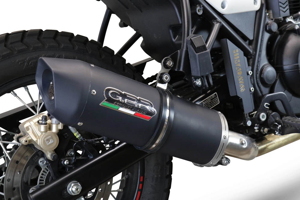 Scarico GPR compatibile con  Royal Enfield Scram 411 2022-2024, Furore Evo4 Nero, Terminale di scarico omologato,fornito con db killer estraibile,catalizzatore e collettore