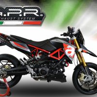 Scarico GPR compatibile con Aprilia Shiver 750 Gt 2007-2016, Furore Poppy, Coppia di silenziatori di scarico racing, con raccordo, articolo senza omologazione 