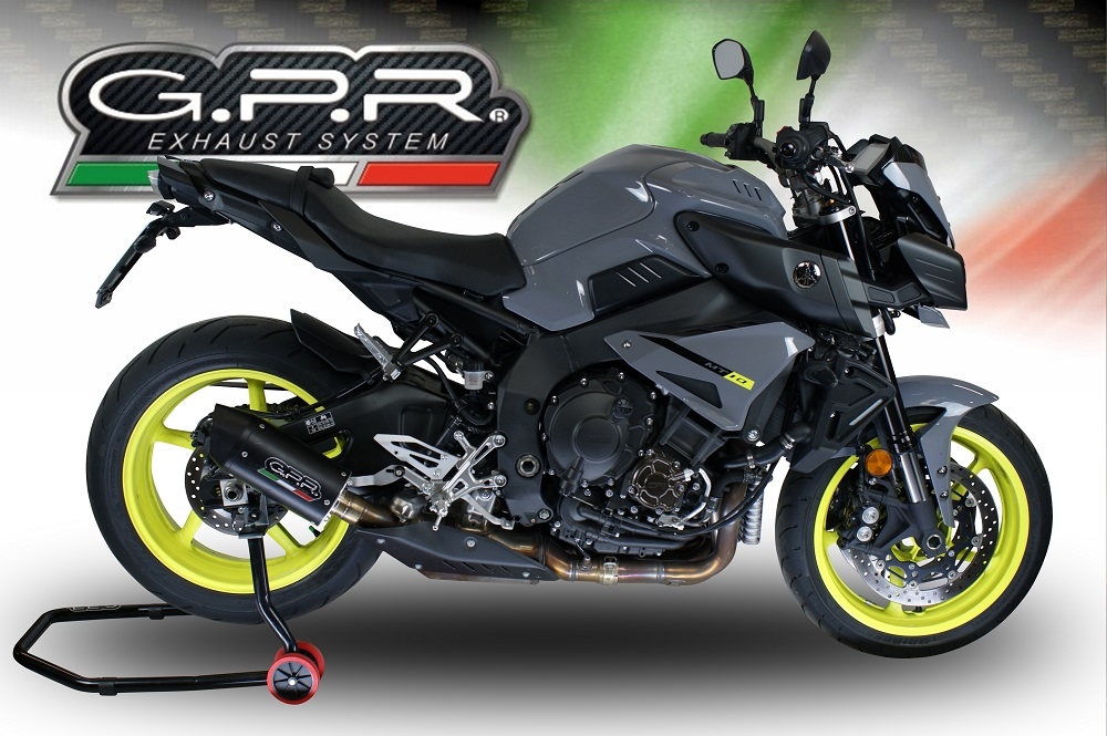 Scarico GPR compatibile con Yamaha Mt-10 / Fj-10 2016-2020, Furore Evo4 Poppy, Scarico omologato, silenziatore con db killer estraibile e raccordo specifico 