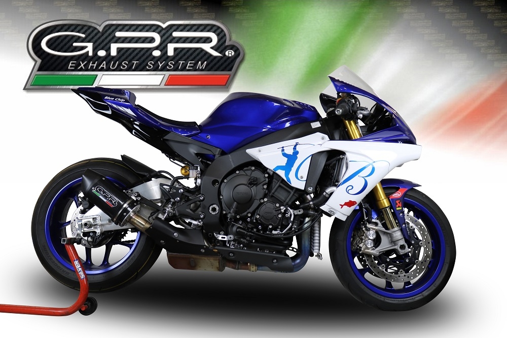 Scarico GPR compatibile con Yamaha Yzf R1/R1-M 2015-2016, Furore Poppy, Scarico omologato, silenziatore con db killer estraibile e raccordo specifico 