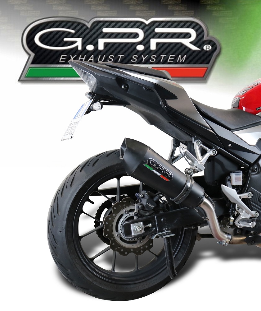 Scarico GPR compatibile con  Honda Cb 500 X 2016-2018, GP Evo4 Black Titanium, Scarico omologato, silenziatore con db killer estraibile e raccordo specifico