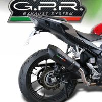 Scarico GPR compatibile con  Honda Cb 500 X 2016-2018, GP Evo4 Black Titanium, Scarico omologato, silenziatore con db killer estraibile e raccordo specifico