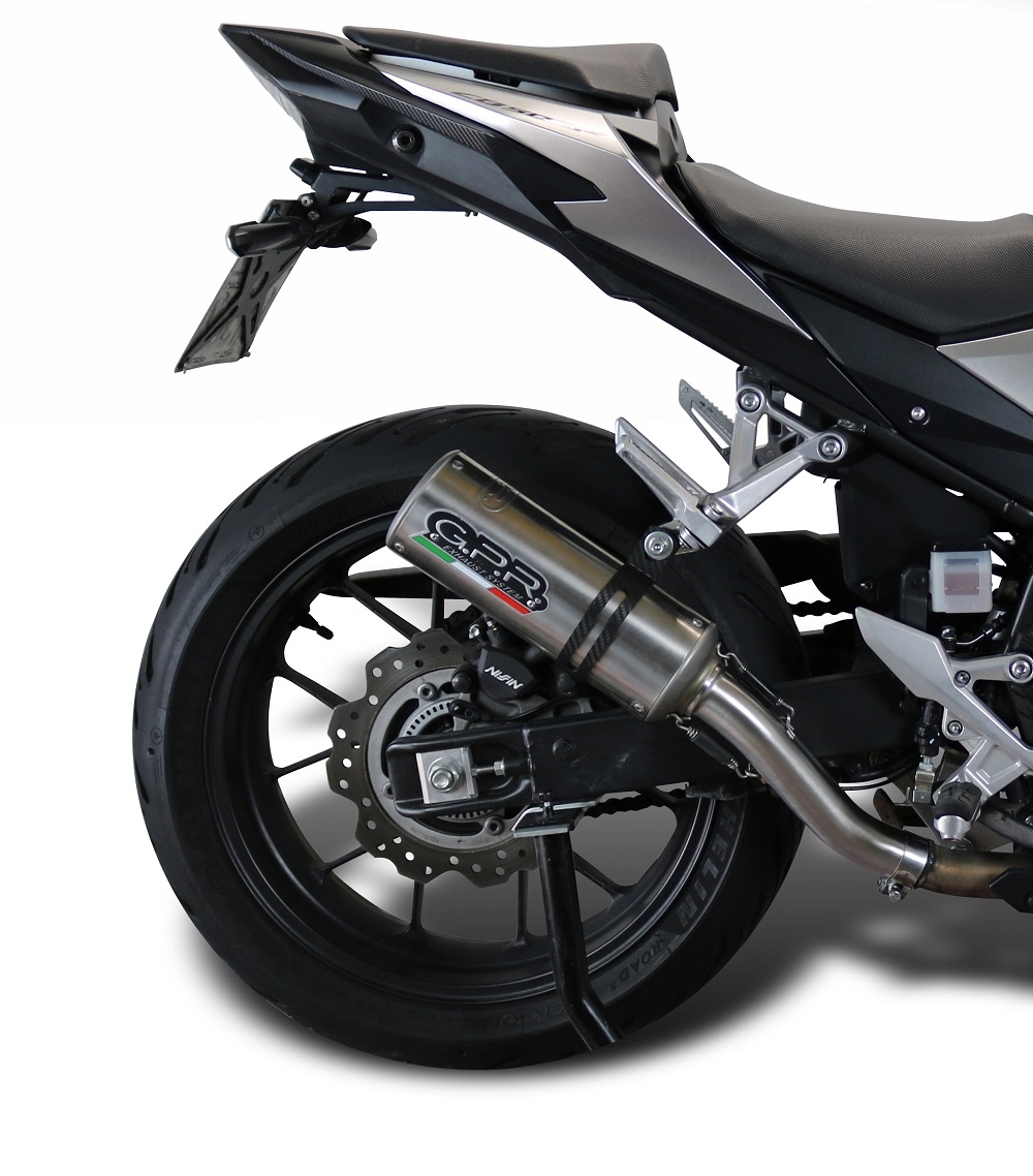 Scarico GPR compatibile con  Honda Cb 400 X 2019-2024, M3 Inox , Scarico omologato, silenziatore con db killer estraibile e raccordo specifico