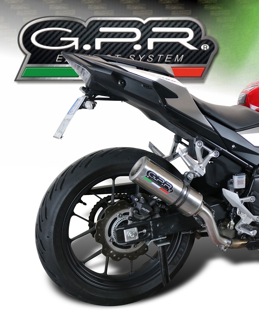 Scarico GPR compatibile con  Honda Cb 400 X 2019-2024, M3 Inox , Scarico omologato, silenziatore con db killer estraibile e raccordo specifico