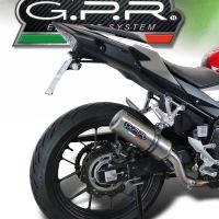 Scarico GPR compatibile con  Honda Cb 400 X 2019-2024, M3 Inox , Scarico omologato, silenziatore con db killer estraibile e raccordo specifico