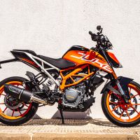 Scarico GPR compatibile con Ktm Duke 125 2017-2020, Furore Poppy, Terminale di scarico racing, con raccordo, senza omologazione 