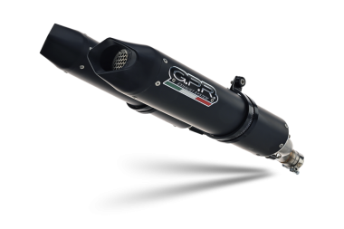 GPR exhaust compatible with  Aprilia Shiver 900 2017-2020, Furore Evo4 Nero, Dual Homologated legal slip-on exhaust including removable db killers and link pipes 