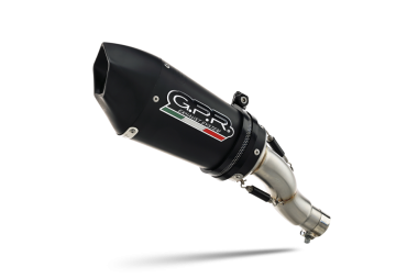 Scarico GPR compatibile con  Benelli Leoncino 500 Trail 2017-2020, Gpe Ann. Black titanium, Scarico omologato, silenziatore con db killer estraibile e raccordo specifico