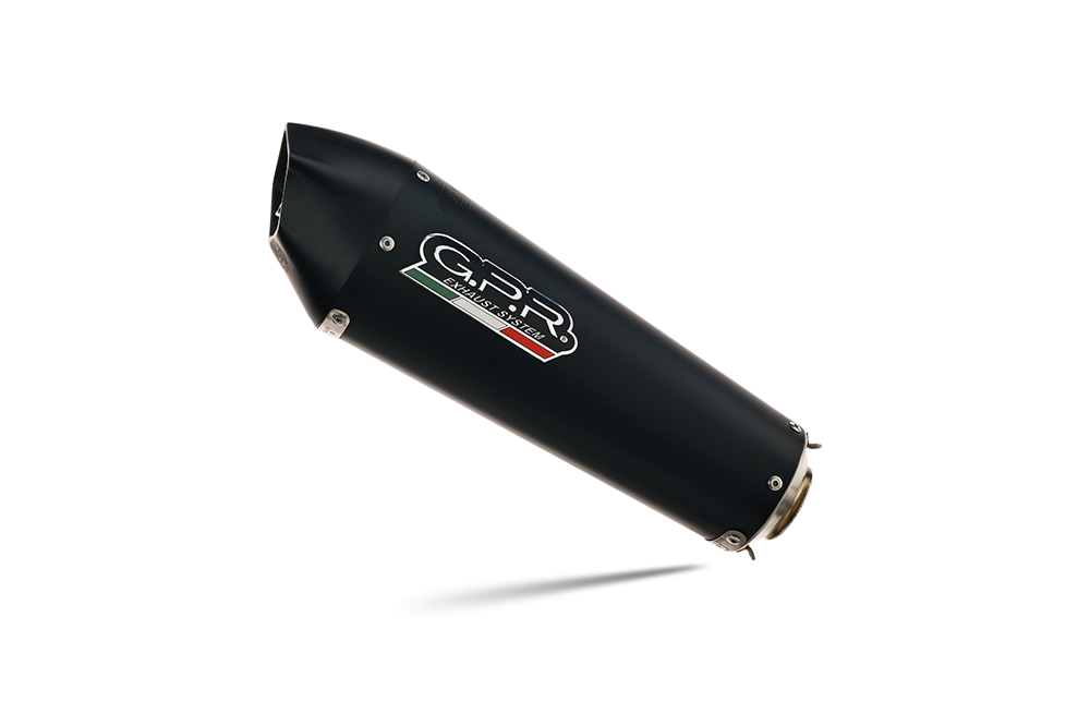 Scarico GPR compatibile con  Benelli Trk 702 X 2023-2024, GP Evo4 Black Titanium, Scarico omologato, silenziatore con db killer estraibile e raccordo specifico