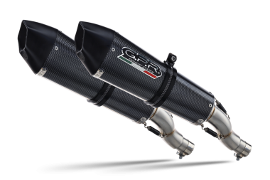 GPR exhaust compatible with  Aprilia Shiver 900 2017-2020, GP Evo4 Poppy, Dual Homologated legal slip-on exhaust including removable db killers and link pipes 