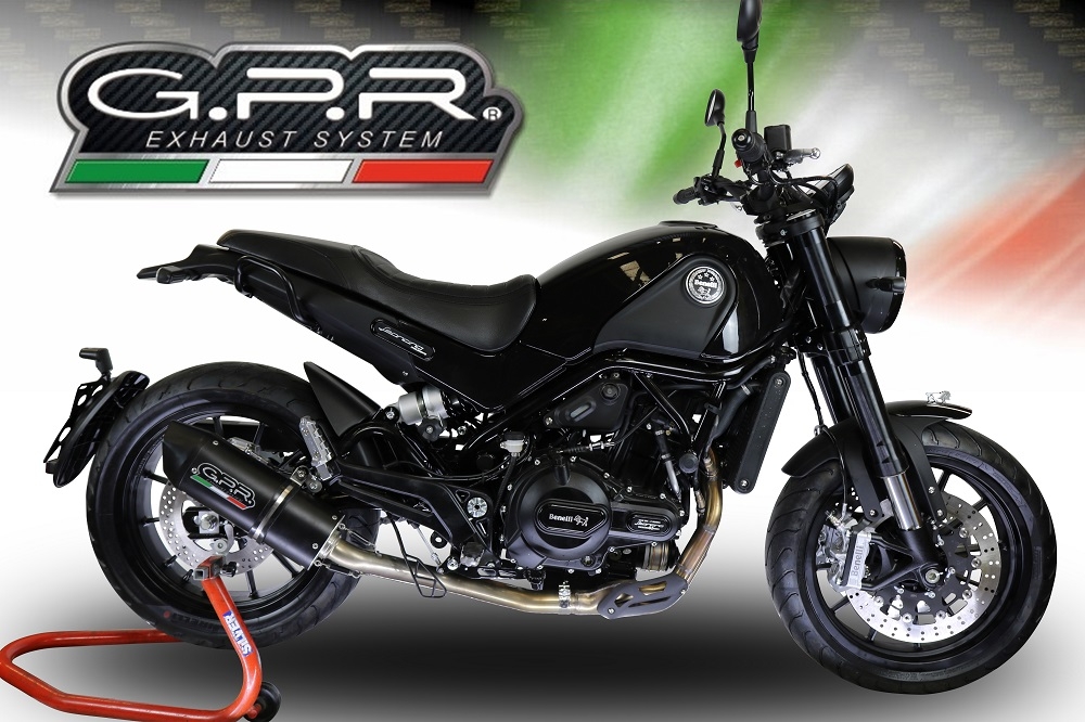 Scarico GPR compatibile con Benelli Leoncino 500 2017-2020, Furore Evo4 Poppy, Scarico omologato, silenziatore con db killer estraibile e raccordo specifico 