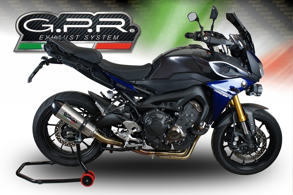 Scarico GPR compatibile con  Yamaha Mt-09 Tracer 900 2015-2016, Gpe Ann. titanium, Scarico completo omologato,fornito con db killer estraibile e collettore