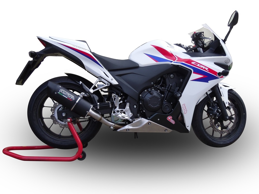 Scarico GPR compatibile con  Honda Cbr 500 R 2012-2018, Furore Poppy, Terminale di scarico racing, con raccordo, senza omologazione