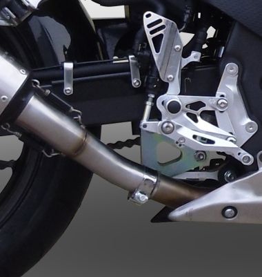 Scarico compatibile con Honda Cbr 500 R 2023-2024, Furore Evo4 Nero, Scarico omologato, silenziatore con db killer estraibile e raccordo specifico