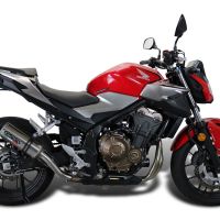 Scarico GPR compatibile con  Honda Cb 500 F 2021-2024, M3 Titanium Natural, Scarico omologato, silenziatore con db killer estraibile e raccordo specifico