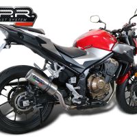 Scarico GPR compatibile con  Honda Cb 500 F 2021-2024, M3 Titanium Natural, Scarico omologato, silenziatore con db killer estraibile e raccordo specifico