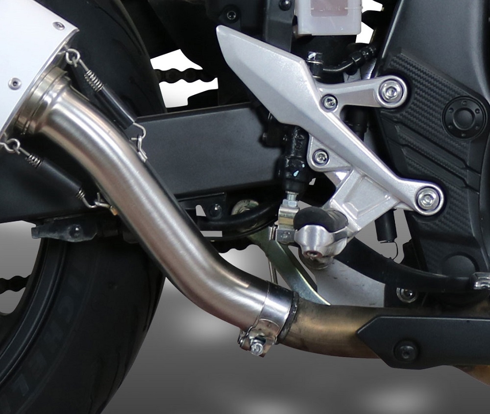 Scarico GPR compatibile con  Honda Cb 500 F 2021-2024, M3 Titanium Natural, Scarico omologato, silenziatore con db killer estraibile e raccordo specifico